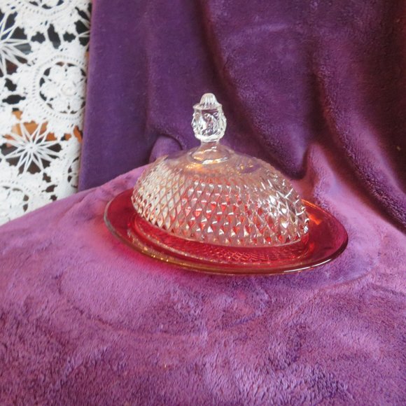 Royal Ruby Butter Dish with Lid - Picture 6 of 6